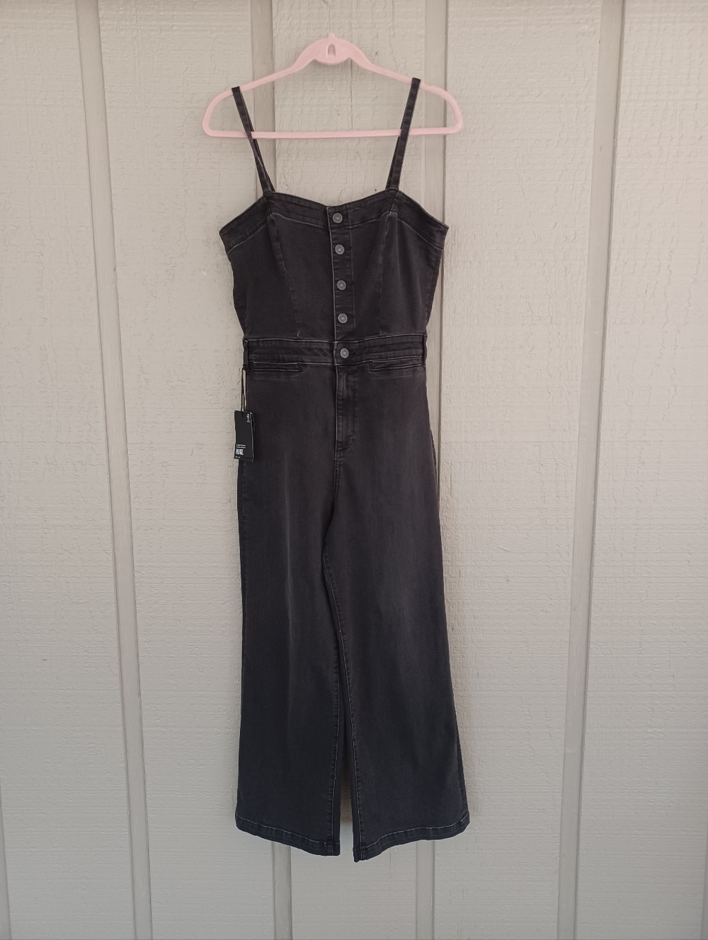 Paige Anessa Culotte Jumpsuit Size 6 Women Preppy Denim Stretch In Dark Matter